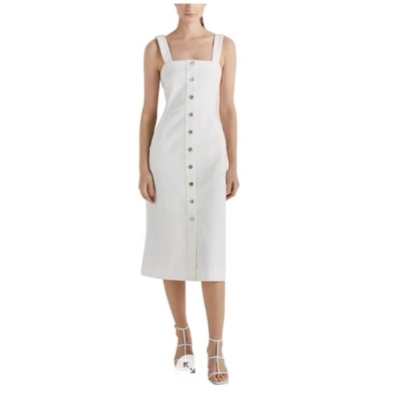 Club Monaco White Denim Dress Sz 00 New with Tag - Picture 1 of 5